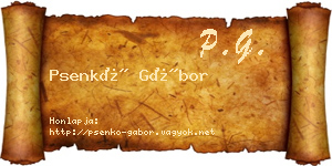 Psenkó Gábor névjegykártya